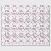 Papier Cadeau Roses roses et lierre (Plat)