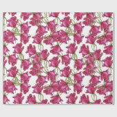 Papier Cadeau Roses roses rose Aquarelle Motif peint à la main (Plat)