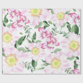 Papier Cadeau Roses roses roses Boho Aquarelle Motif Floral (Plat)