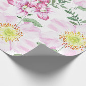 Papier Cadeau Roses roses roses Boho Aquarelle Motif Floral (Coin)