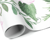 Papier Cadeau Roses roses roses Boho Aquarelle Motif Floral (Coin rond)