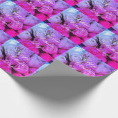 Papier Cadeau Roses Roses roses Custom Text Joyeux Fête des Mère (Coin)