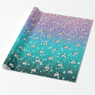 Papier Cadeau Roses roses roses dans Sparkling Ombre douche