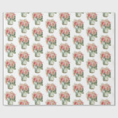 Papier Cadeau Roses roses roses Floral Mason Jar (Plat)