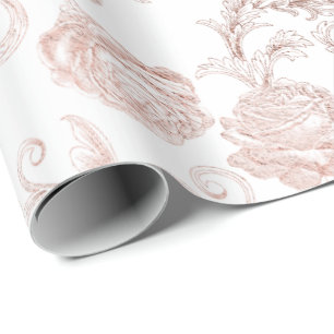 Papier Cadeau Roses Roses Roses Roses Roses Roses Or Poudre Roya