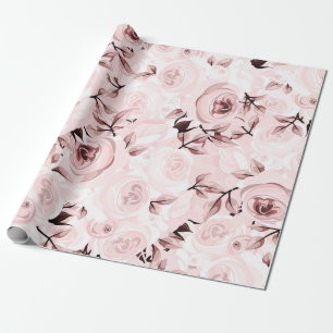 Papier Cadeau Roses Roses Shabby Chic Glamour Élégant Fête Flora