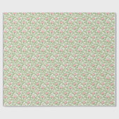 Papier Cadeau Roses roses sur fond blanc (Plat)