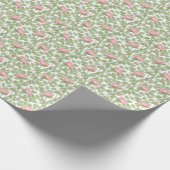 Papier Cadeau Roses roses sur fond blanc (Coin)