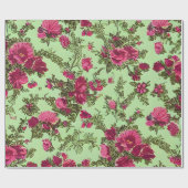 Papier Cadeau Roses roses victoriennes (Plat)