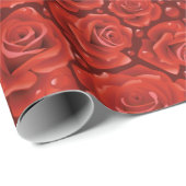 Papier Cadeau Roses rouges (Coin rond)