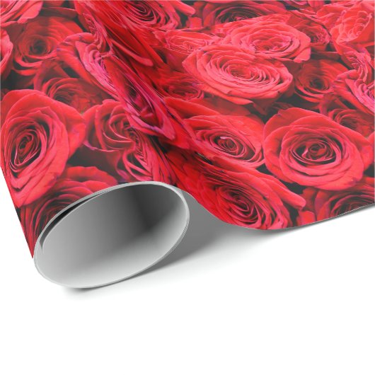 Papier Cadeau Roses rouges (Coin rond)