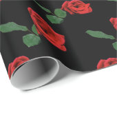 Papier Cadeau Roses rouges (Coin rond)