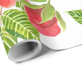 Papier Cadeau Roses rouges aquarelle transparente motif (Coin rond)