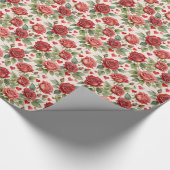Papier Cadeau Roses rouges avec Coeurs de Saint Valentin Motif r (Coin)