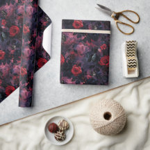 Roses rouges et papillons gothiques romantiques so