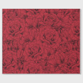 Papier Cadeau roses rouges motif sans soudure (Plat)