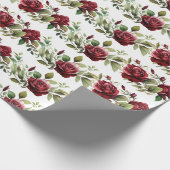 Papier Cadeau Roses rouges romantiques (Coin)