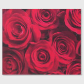 Papier Cadeau Roses rouges romantiques (Plat)