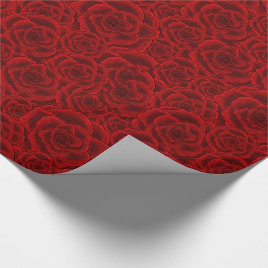 Papier Cadeau Roses rouges velours (Coin)