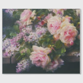 Papier Cadeau Roses victoriens et Lilacs (Plat)