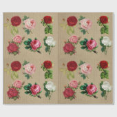 Papier Cadeau Roses vintages (Plat)