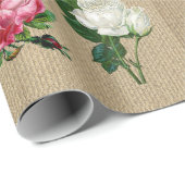 Papier Cadeau Roses vintages (Coin rond)