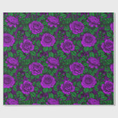 Papier Cadeau Roses violettes (Plat)