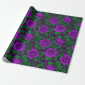 Papier Cadeau Roses violettes (Déroulé)