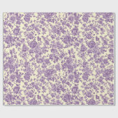 Papier Cadeau Roses Violettes  (Plat)