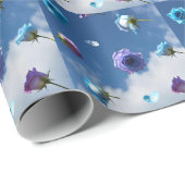 Papier Cadeau Roses Wrapping paper (Coin rond)