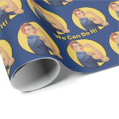 Papier Cadeau Rosie le Motif Riveter (Coin rond)