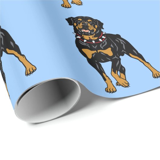 Papier Cadeau rottweiler (Coin rond)