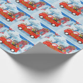 Papier Cadeau Rottweiler Chien Livraison de Noël Camion Neige (Coin)