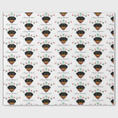 Papier Cadeau Rottweiler de Noël (Plat)