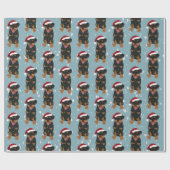 Papier Cadeau Rottweiler de Noël (Plat)