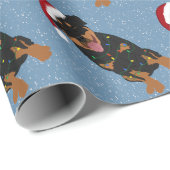Papier Cadeau Rottweiler de Noël (Coin rond)