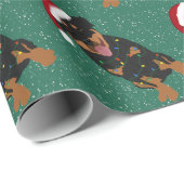 Papier Cadeau Rottweiler de Noël (Coin rond)