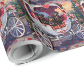 Papier Cadeau Rottweiler Dog Valentine's Day (Coin rond)