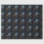 Papier Cadeau Rottweiler Halloween Épouvantable (Plat)