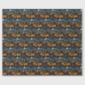 Papier Cadeau Rottweiler Halloween Épouvantable (Plat)