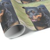 Papier Cadeau Rottweiler sans astuce (Coin rond)