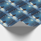 Papier Cadeau Rottweiler Starry Forest Hike Christmas Painting (Coin)