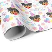 Papier Cadeau Rottweiler Wrapping Paper (Coin rond)