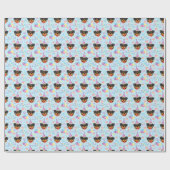 Papier Cadeau Rottweiler Wrapping Paper in Blue (Plat)
