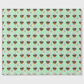 Papier Cadeau Rottweiler Wrapping Paper in Green (Plat)