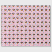 Papier Cadeau Rottweiler Wrapping Paper in Pink (Plat)