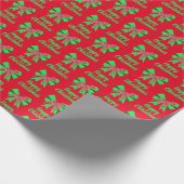 Papier Cadeau Rotweiler Cute Silhouette Noël Chien & Bow Rouge (Coin)