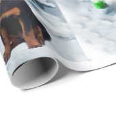 Papier Cadeau Rotweiler Puppy Christmas (Coin rond)