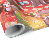 Papier Cadeau Roue de Noël avec papier d'enveloppement de couron (Coin rond)