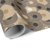 Papier Cadeau Roues Arc Noir Or : Abstraites (Coin rond)